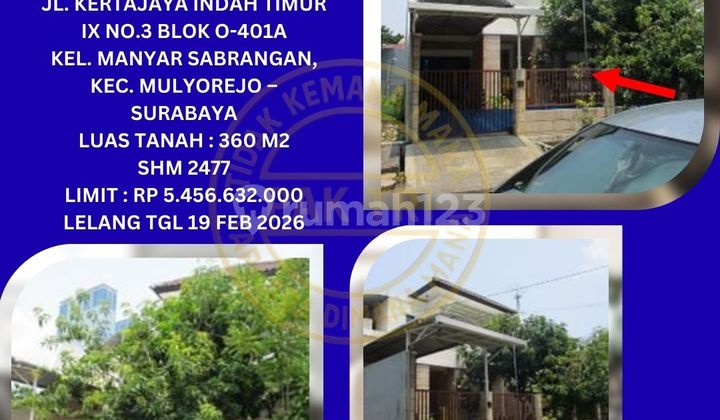 Jual Rumah Lelang Bank di Surabaya (Kertajaya Indah Timur Ix) : Lelang Kpknl Jual Rumah Lelang Bank di Surabaya (Kertajaya Indah Timur Ix) : Lelang Kpknl