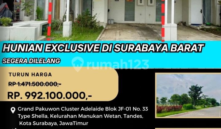Jual Rumah Lelang Bank di Surabaya (Grand Pakuwon Cluster Adelaide) - Lelang Kpknl 1