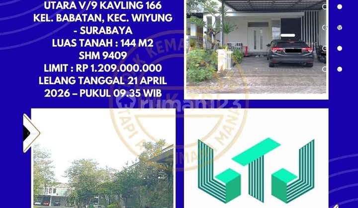 Dijual Rumah Via Lelang di Wiyung Surabaya (Jalan Royal Babatan Utara) - Lelang Kpknl