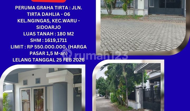 Bank Auction House for Sale in Sidoarjo (Graha Tirta Waru Housing) - KPKNL Auction Bank Auction House for Sale in Sidoarjo (Graha Tirta Waru Housing) - KPKNL Auction