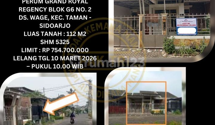 Jual Rumah Lelang Bank di Taman Sidoarjo (Perum Grand Royal Regency) - Lelang Kpknl 1