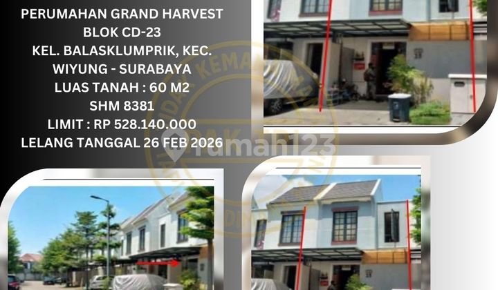 Jual Rumah Lelang Bank di Surabaya (Grand Harvest - Wiyung) : Lelang Kpknl Jual Rumah Lelang Bank di Surabaya (Grand Harvest - Wiyung) : Lelang Kpknl