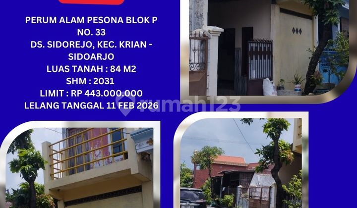 Jual Rumah Lelang Bank di Krian (Perum Alam Pesona) Sidoarjo - Lelang Kpknl 1