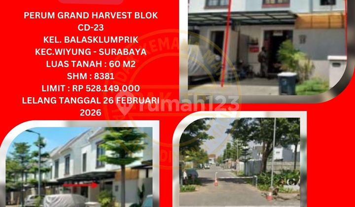 Jual Rumah Lelang Bank di Surabaya (Perum Grand Harvest) - Lelang Kpknl