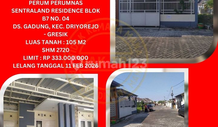 Jual Rumah Lelang Bank di Gresik (Perumnas Sentraland Residence) - Lelang Kpknl