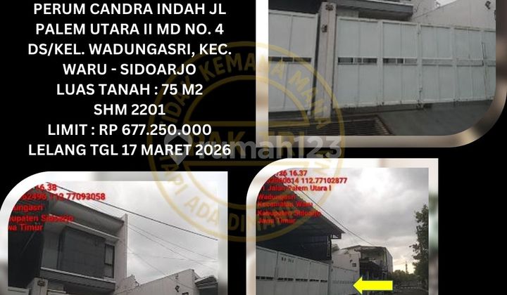 Jual Rumah Lelang Bank Waru Sidoarjo (Perumahan Candra Indah - Wadungasri) - Lelang Kpknl