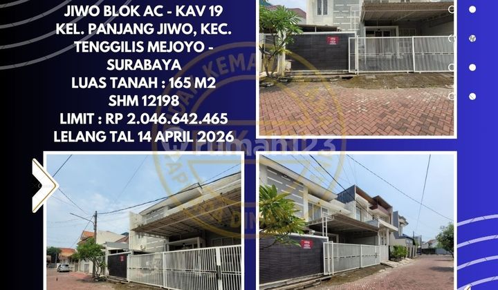 House for Sale Via Auction in Tenggilis Mejoyo Surabaya (Taman Panjang Jiwo Housing Estate) - Auction by KPKNL