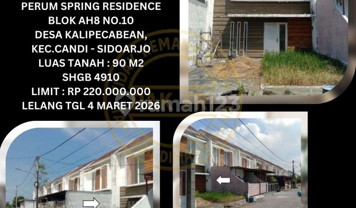 Bank Auction House for Sale in Sidoarjo (Spring Residence - Candi): KPKNL Auction Bank Auction House for Sale in Sidoarjo (Spring Residence - Candi): KPKNL Auction