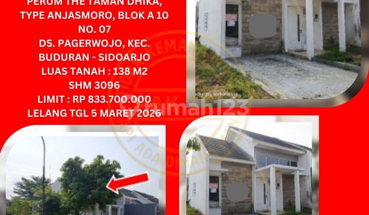 Jual Rumah Lelang Bank di Sidoarjo (The Taman Dhika Cluster Anjasmoro) : Lelang Kpknl
