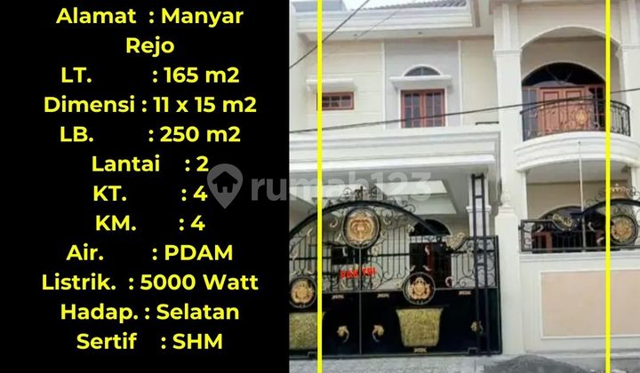 Rumah SHM Dijual Manyar Rejo Surabaya 2 Lantai - Unit Istimewa : Edisi Bu