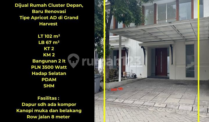 Baru Renovasi!! Jual Rumah 2 Lantai di Grand Harvest Surabaya Barat - Harga Nego!! Baru Renovasi!! Jual Rumah 2 Lantai di Grand Harvest Surabaya Barat - Harga Nego!!