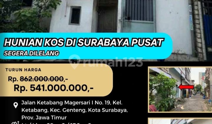 Jual Rumah (Kos) Lelang Bank di Surabaya (Jl. Ketabang Magersari Genteng) - Lelang Kpknl 1