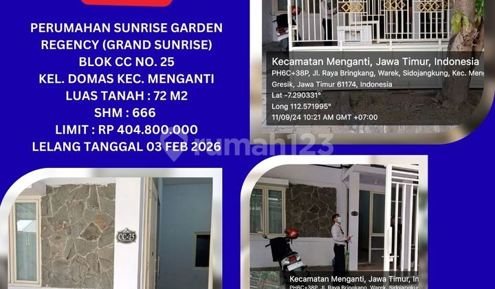 Jual Rumah Lelang Bank di Menganti (Sunrise Garden Regency) - Lelang Kpknl 1
