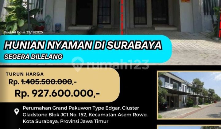 Jual Rumah Lelang Bank di Surabaya (Grand Pakuwon Cluster Gladstone) - Lelang Kpknl 1