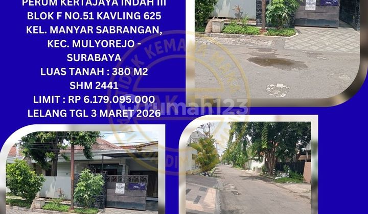 Jual Rumah Lelang Bank di Surabaya (Kertajaya Indah Iii) : Lelang Kpknl Jual Rumah Lelang Bank di Surabaya (Kertajaya Indah Iii) : Lelang Kpknl