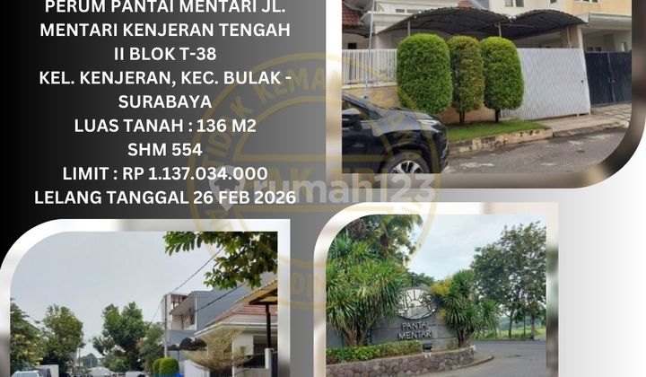 Jual Rumah Lelang Bank di Surabaya (Perumahan Pantai Mentari) : Lelang Kpknl