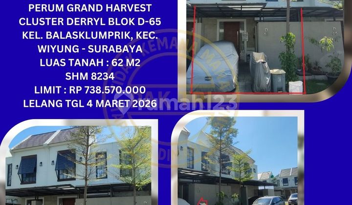 Jual Rumah Lelang Bank di Surabaya (Grand Harvest Cluster Derryl - Wiyung) : Lelang Kpknl