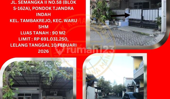 Jual Rumah Lelang Sidoarjo (Pondok Tjandra Indah - Waru) - Lelang Kpknl