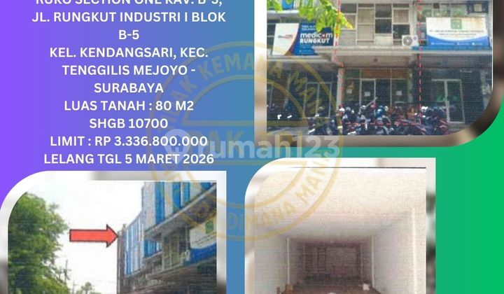 Jual Ruko Lelang Bank di Sidoarjo (Ruko Section One - Rungkut Industri) : Lelang Kpknl Jual Ruko Lelang Bank di Sidoarjo (Ruko Section One - Rungkut Industri) : Lelang Kpknl