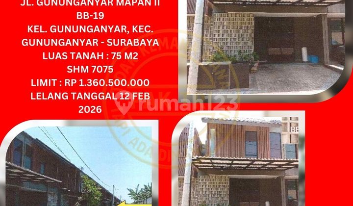 Jual Rumah Lelang Bank di Surabaya (Gununganyar Mapan Ii) - Lelang Kpknl