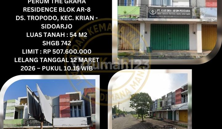 Jual Ruko Lelang Bank di Krian Sidoarjo (Perum The Graha Residence) - Lelang Kpknl Jual Ruko Lelang Bank di Krian Sidoarjo (Perum The Graha Residence) - Lelang Kpknl
