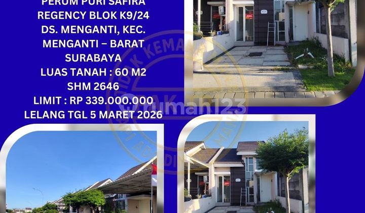 Jual Rumah Lelang Bank di Menganti (Puri Safira Regency) : Lelang Kpknl