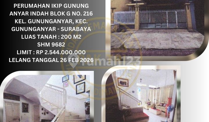 Jual Rumah Lelang Bank di Surabaya (Perum Ikip Gunung Anyar Indah) : Lelang Kpknl