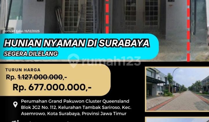 Jual Rumah Lelang Bank di Surabaya (Grand Pakuwon Cluster Queensland) - Lelang Kpknl 1