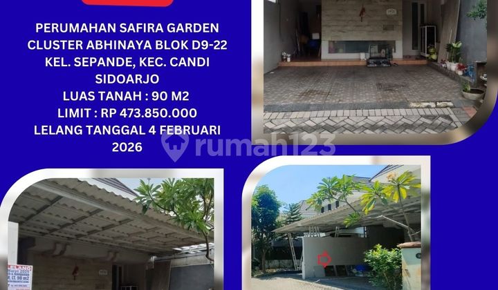 Jual Rumah Lelang Bank di Sidoarjo (Safira Garden Cluster Abhinaya) - Lelang Kpknl