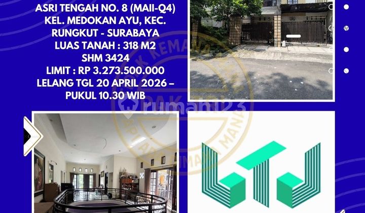 For Sale, House Via Auction in Rungkut Surabaya (Taman Medokan Asri Tengah Street) - KPKNL Auction For Sale, House Via Auction in Rungkut Surabaya (Taman Medokan Asri Tengah Street) - KPKNL Auction