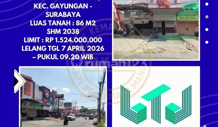 For Sale Shop House via Auction in Gayungan Surabaya (Shop House in Ketintang) - KPKNL Auction