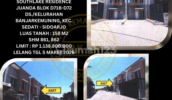 Jual Rumah Lelang Bank di Sidoarjo (Southlake Residence Juanda) : Lelang Kpknl Jual Rumah Lelang Bank di Sidoarjo (Southlake Residence Juanda) : Lelang Kpknl
