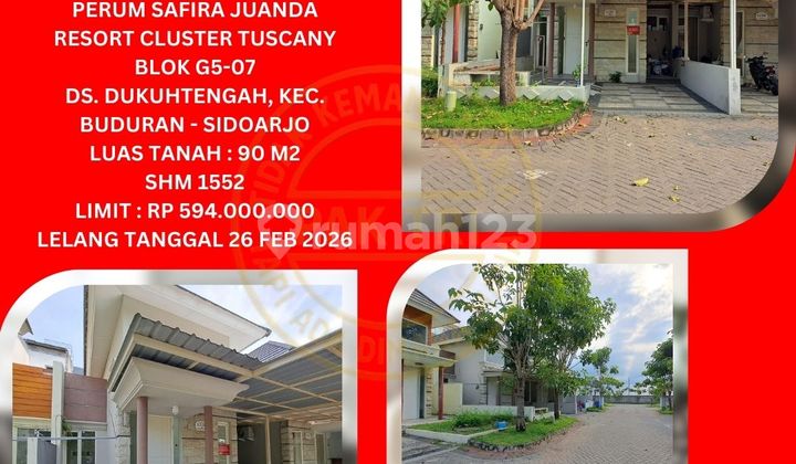 Jual Rumah Lelang Bank di Sidoarjo (Safira Juanda Resort Cluster Tuscany) : Lelang Kpknl