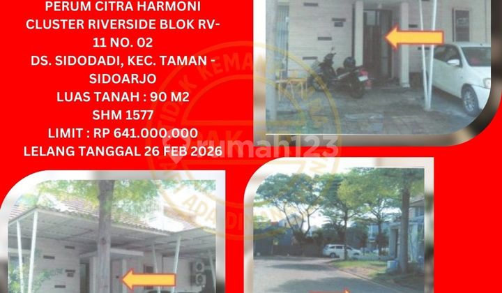 Jual Rumah Lelang Bank di Sidoarjo (Citra Harmoni Cluster Riverside) : Lelang Kpknl 1