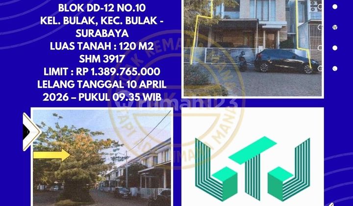 House for Sale via Auction in Bulak Surabaya (Pantai Mentari Housing) - KPKNL Auction
