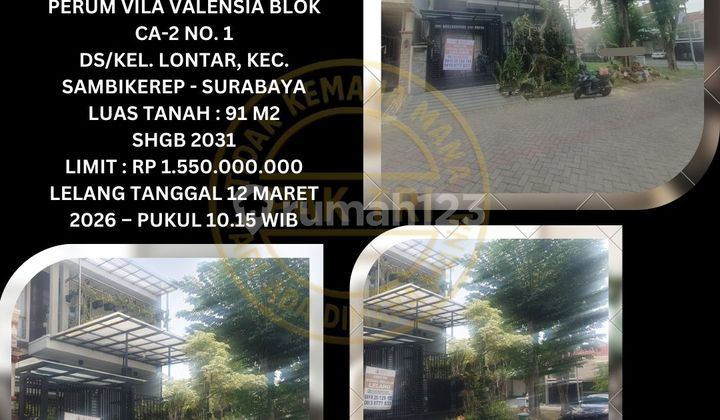 Bank Auction House for Sale in Sambikerep Surabaya (Vila Valensia Housing Complex) - KPKNL Auction Bank Auction House for Sale in Sambikerep Surabaya (Vila Valensia Housing Complex) - KPKNL Auction