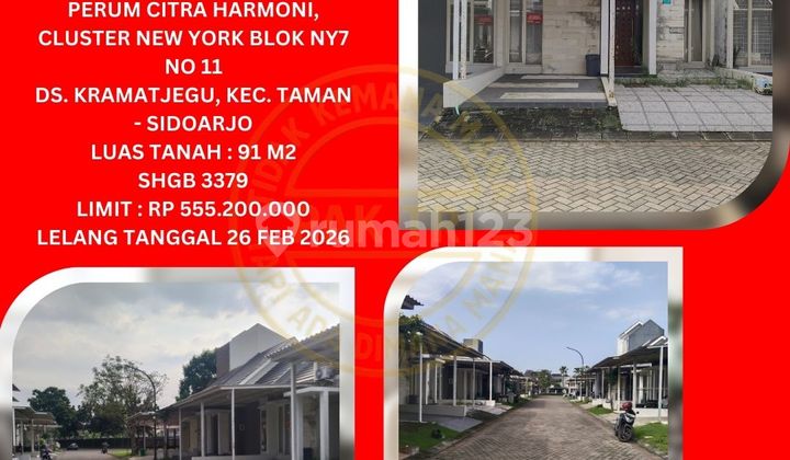 Jual Rumah Lelang Bank di Sidoarjo (Citra Harmoni Trosobo Cluster New York) : Lelang Kpknl 1