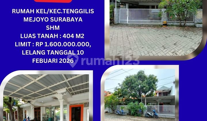 Jual Rumah Lelang Bank di Surabaya (Tenggilis Mejoyo) - Lelang Kpknl