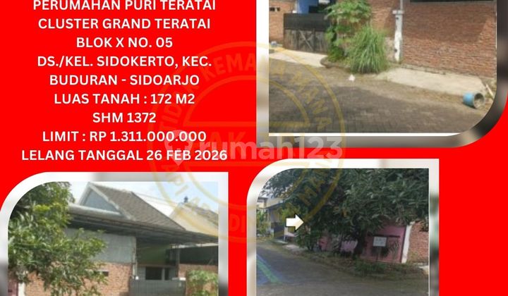 Jual Rumah Lelang Bank di Sidoarjo (Puri Teratai Cluster Grand Teratai - Buduran) : Lelang Kpknl