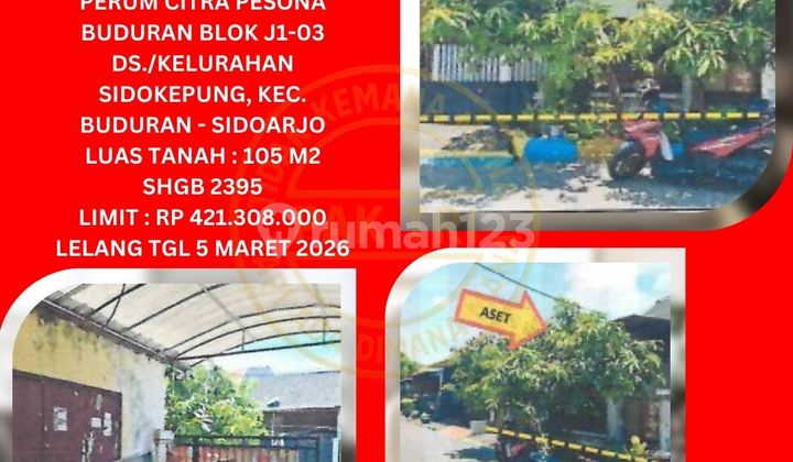 Jual Rumah Lelang Bank di Sidoarjo (Perum Citra Pesona Buduran) : Lelang Kpknl