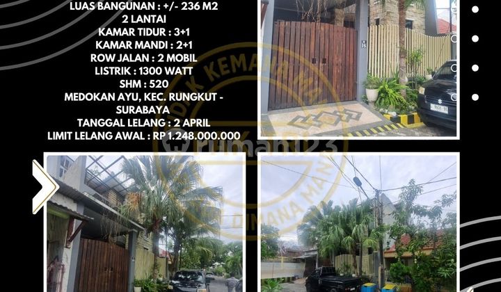 For Sale Via Auction: 2-Story Medokan Ayu Surabaya House - Area 128 M2
