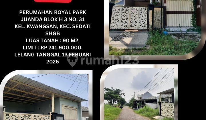 Jual Rumah Lelang Bank (Royal Park Juanda - Kwangsan Sedati) Sidoarjo - Lelang Kpknl