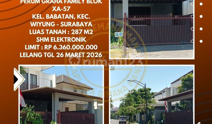 Dijual Rumah Via Lelang Bank di Wiyung Surabaya (Perum Graha Family) - Lelang Kpknl Dijual Rumah Via Lelang Bank di Wiyung Surabaya (Perum Graha Family) - Lelang Kpknl