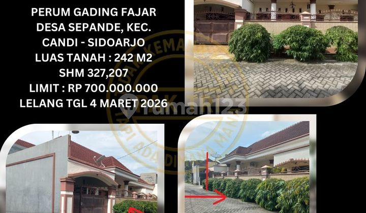Jual Rumah Lelang Bank di Sidoarjo (Gading Fajar Sepande) : Lelang Kpknl