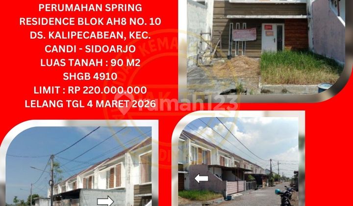 Jual Rumah Lelang Bank di Sidoarjo (Spring Residence - Candi) : Lelang Kpknl