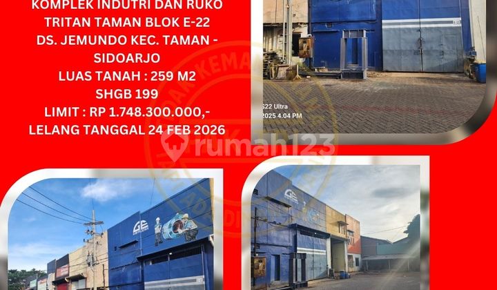 Bank Warehouse Auction for Sale in Sidoarjo (Industrial Complex and Tritan Taman Shop Houses) : KPKNL Auction