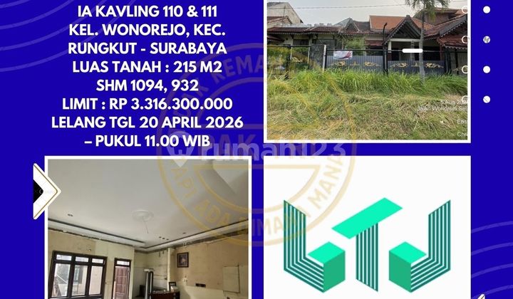House for Sale via Auction in Rungkut Surabaya (Wonorejo Selatan Street) - Auction by KPKNL House for Sale via Auction in Rungkut Surabaya (Wonorejo Selatan Street) - Auction by KPKNL