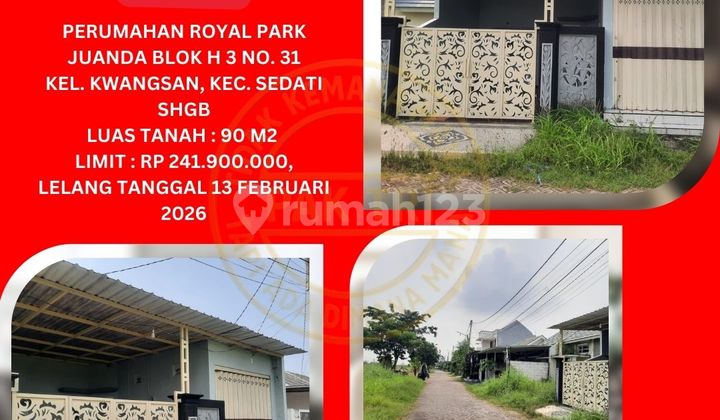 Jual Rumah Lelang Bank di Sidoarjo (Royal Park Juanda - Kwangsan Sedati) - Lelang Kpknl