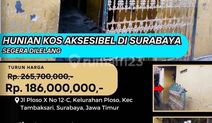 Jual Rumah (Kos) Lelang Bank di Surabaya (Jl. Ploso X No. 12-C 1