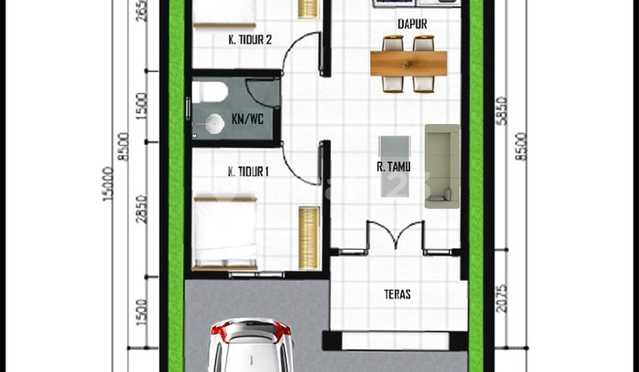 5 Menit Bandara YIA Rumah Dijual Model Bali Style Type 50 di Pengasih Kulon Progo	